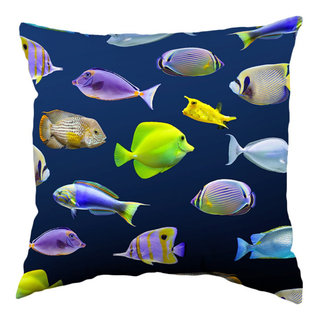 Tropical Fish Double Sided Pillow - Beach Style - Decorative