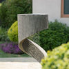 40"H Curving Shaped Outdoor Polyresin Gray Fountain With LED Light and Pump