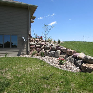 Boulder Wall and Flower Bed
