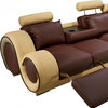 Divani Casa 4087 Modern Bonded Leather Sectional Sofa, Beige, Brown