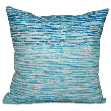 Ocean View, Geometric Print Pillow, Teal, 18"x18"