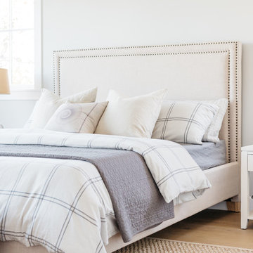 Linen Nailhead Bed in Dreamy Master Bedroom