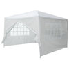 10'x10' Outdoor Party Tent Pavillion With 4 Side Walls, White