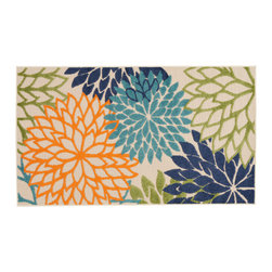 Nourison - Nourison Aloha 3' x 5' Multicolor Tropical Area Rug - Doormats