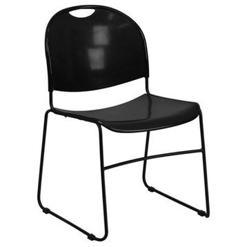 Scranton & Co Stacking Chair with Black Frame in Black