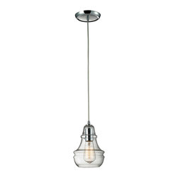 Industrial Polished Chrome Blown Glass Mini Pendant Lighting Fixture Kitchen - Pendant Lighting