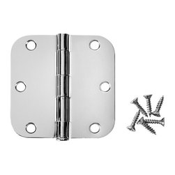 Door Corner - Door Hinge, 3-1/2" With 5/8" Radius Corners, Polished Chrome - Hinges