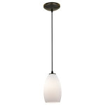 Access Lighting - Champagne Integrated Cord Pendant, Oil Rubbed Bronze, Opal - Features: