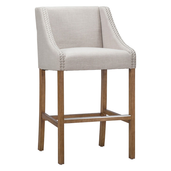 Castaic Stool by Kosas Home, French Beige, Counter Height