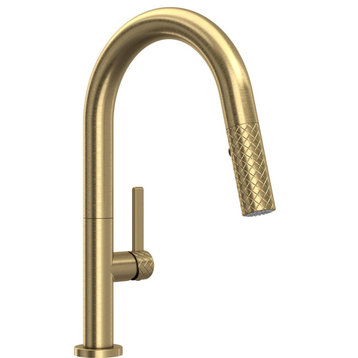 Rohl TE65D1LM Tenerife 1.75 GPM 1 Hole Pull Down Bar Faucet - Antique Gold