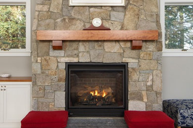 Living room - contemporary living room idea in Portland Maine