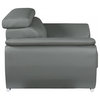 Two Piece Indoor Gray Genuine Leather Five Person Seating Set