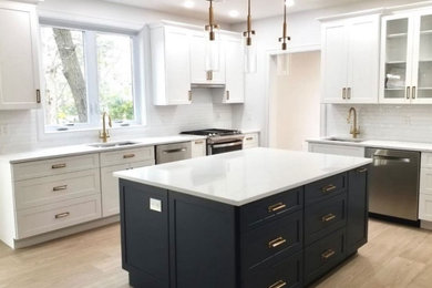Example of a trendy kitchen design in New York
