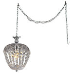 HomeRoots Furniture - HomeRoots Miriam 1-light Crystal 8"Chrome Swag Lamp - Add an element of charm and style to any room of the house with this chrome swag lamp. The fixture makes an exquisite statement in the foyer, welcoming guests into your home with the soft glow of multi-directional light. You can also create an elegant accent by placing the lamp above a dining room table, kitchen, or living room.