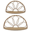 Metal 2-Piece Set Arched Flower Wall Shelves, Brown