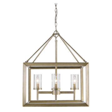 White Gold Smyth 4 Light 1 Tier Chandelier with Clear Glass Shades