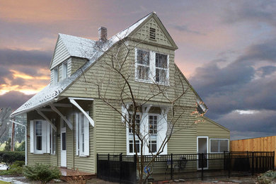 Example of an arts and crafts exterior home design in Baltimore
