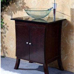 Legion Furniture 24 Inch Vanity With Tempered Glass Vessel Sink - Console et Meuble sous Lavabo