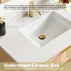 Milagro Bath Vanity With Top, Ash Grey, Brushed Gold Base, 48", No Mirror
