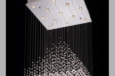 Modern chandelier square base silver