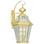 Livex Lighting - Livex Lighting 2261-02 Georgetown - Two Light Outdoor Wall Lantern - Our Georgetown collection will add regal eleganceGeorgetown Two Light Polished Brass Clear *UL Approved: YES Energy Star Qualified: n/a ADA Certified: n/a  *Number of Lights: Lamp: 2-*Wattage:60w Candelabra bulb(s) *Bulb Included:No *Bulb Type:Candelabra *Finish Type:Polished Brass
