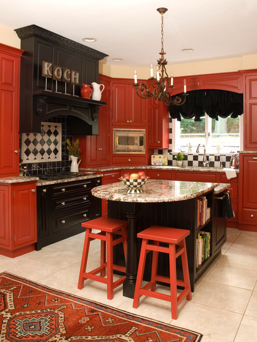 Red And Black Kitchen Ideas, Pictures, Remodel and Decor