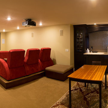 Media Room with Tiered Seating