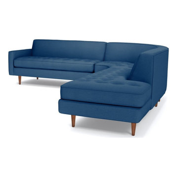 Monroe 3-Piece Sectional Sofa, Blueberry, Chaise on Right
