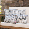 GDF Studio 4-Piece Marquis Outdoor Water Resistant Pillows Set, Gray/Blue/Brown