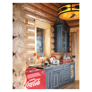 Log Home Interiors - Rustic - Home Bar - Other - by Hiawatha Log Homes ...