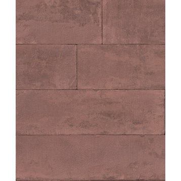 Lanier Oxblood Stone Plank Wallpaper Bolt