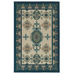 Kaleen - Lee Boulevard Collection Sand 3'6" x 5'6" Rectangle Indoor-Outdoor Area Rug - The Lee Boulevard home inspires the Lee Boulevard Collection in the center of Kansas City. Nestled on 4 acres, this home offered a feeling set apart from the city. This collection was born with a little bit of country in the sprawling cityscape. The Lee Boulevard Collection is traditional with a touch of contemporary. Each rug represents a conventional design and showcases a color palette from warm and muted to bold and bright. These rugs will add life to your outdoor living space. These rugs are machine made in India from 100% polypropylene. They are open backed and lightweight, making them easy to move.