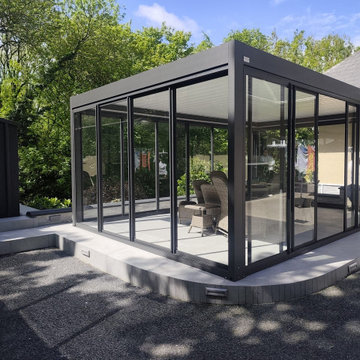 Luxury Bioclimatic Pergola with Sliding Glass Panels – Longford