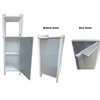 Bathroom Floor Cabinet Linen Tower with Shelves -Modern D- White and Gray