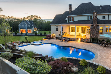 Example of a mountain style pool design in Boston