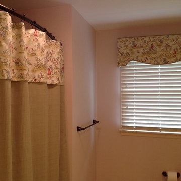 Custom Cornice Board with Coordinating Shower Curtain