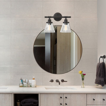 Parker 2-Light Vanity Light, Oil Rubbed Bronze, Clear Glass Shades