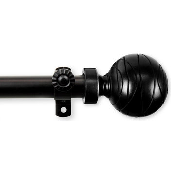 Andre Multi Angle Ceiling Rod 120-170 inch, Black, One Sided