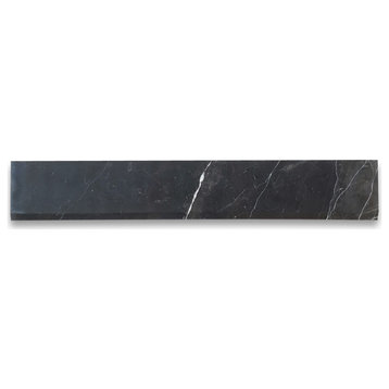 Nero Marquina Black Marble 6x36 Saddle Threshold Beveled Tile Honed, 1 piece