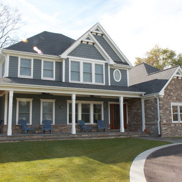 Exterior Stone Veneer using Cobble and Ledge Stones
