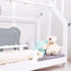 House Frame Bed With Safety Barrier, Different Colours