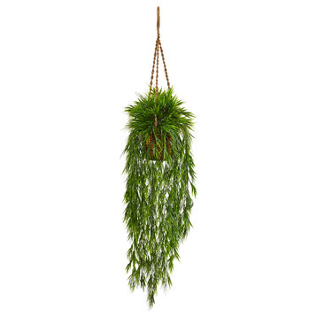 Mini Bamboo Artificial Plant Hanging Basket