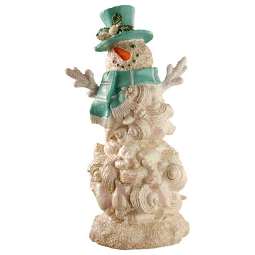 National Tree Company 11" Polyresin Snowman with Blue Scarf and Hat