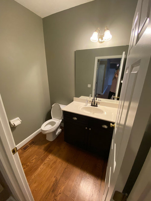 Half bath makeover - to go dark or light?