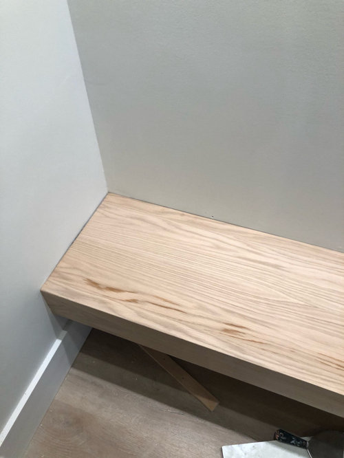Long beveled floating bench
