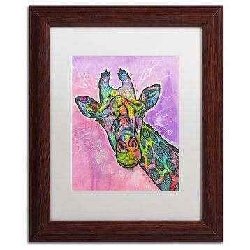 Dean Russo 'Giraffe' Framed Art, 11x14, Wood Frame, White Mat