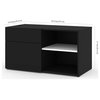 Bestar Viva 72" L-Shaped Standing Desk with Credenza in Black and White