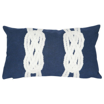 Visions II Double Knot Pillow, Navy, 12"x20"