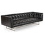Edward Midcentury Modern Premium Leather Sofa, Black Aniline