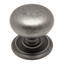 Cosmas - Cabinet Knob With Backplate, Weathered Nickel, Set of 10 - Cabinet And Drawer Knobs